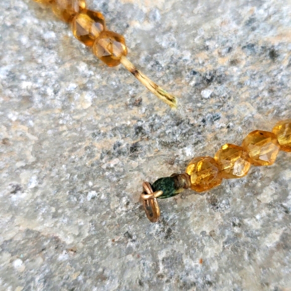 Antique Bakelite Acorn Rhiestone Pendant Necklace - Picture 13 of 13